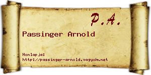 Passinger Arnold névjegykártya
